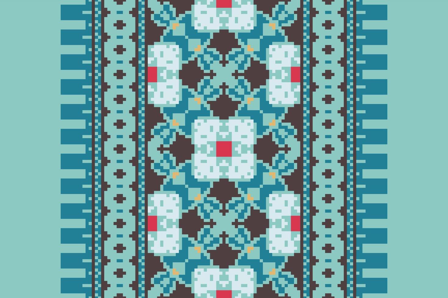 Plazo pattern Seamless Scandinavian pattern Motif embroidery, Pixel Ikat embroidery Design for Print scandinavian pattern saree ethnic nativity gypsy pattern vector