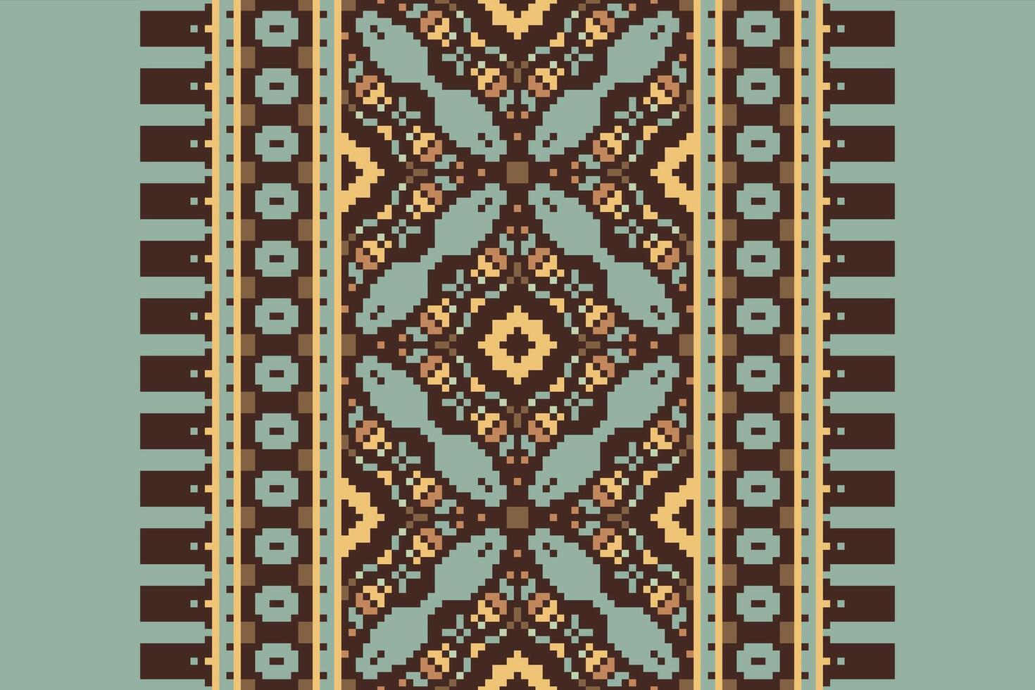 Banarasi Pattern Seamless Native American, Motif embroidery, Pixel Ikat embroidery Design for Print jacquard slavic pattern folklore pattern kente arabesque vector