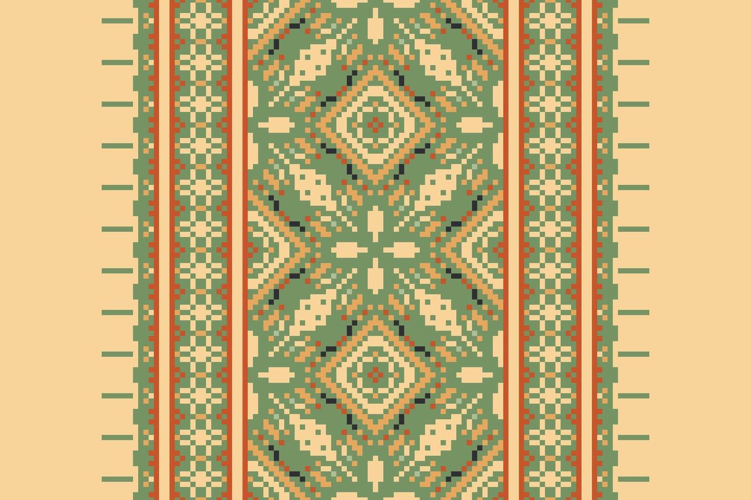 Banarasi Pattern Seamless Mughal architecture Motif embroidery, Pixel Ikat embroidery Design for Print indigenous art aboriginal art pattern floral kurti mughal border vector