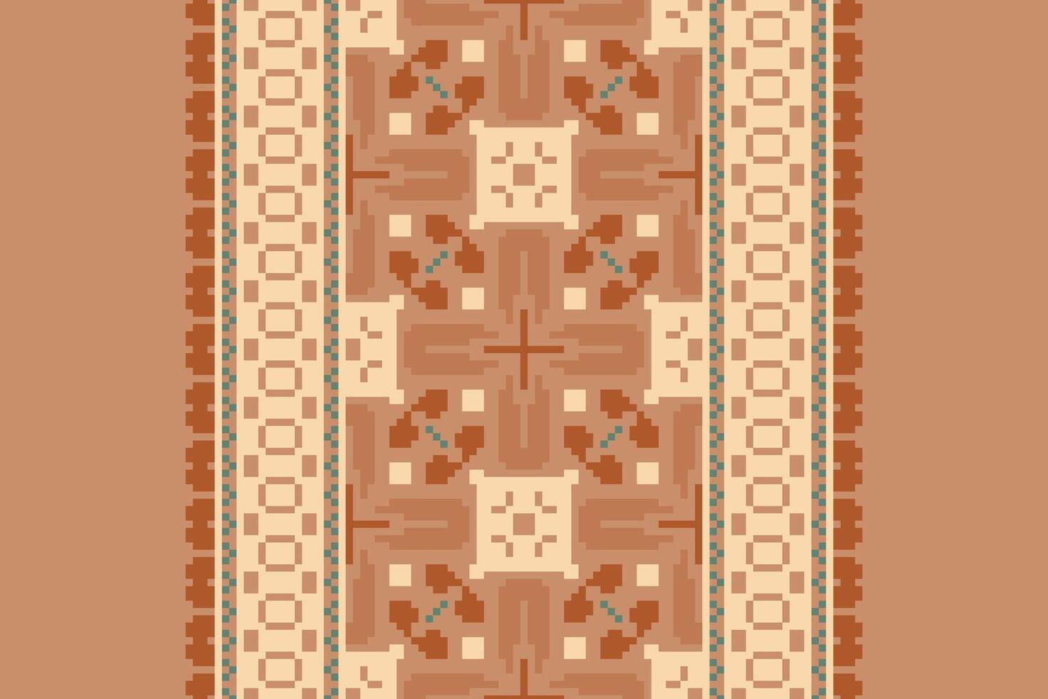 Banarasi Pattern Seamless Mughal architecture Motif embroidery, Pixel Ikat embroidery Design for Print figure tribal ink on cloth patola sari vector