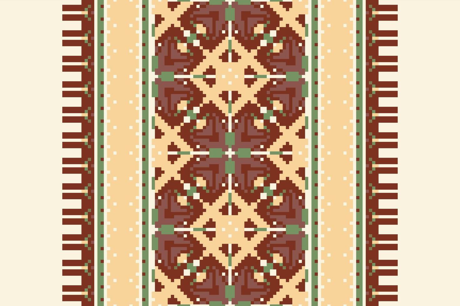 Banarasi Pattern Seamless Scandinavian pattern Motif embroidery, Pixel Ikat embroidery Design for Print indonesian batik motif embroidery native american kurta mughal design vector