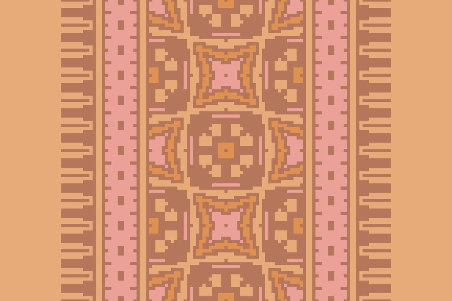 Banarasi Pattern Seamless Scandinavian pattern Motif embroidery, Pixel Ikat embroidery Design for Print figure tribal ink on cloth patola sari vector