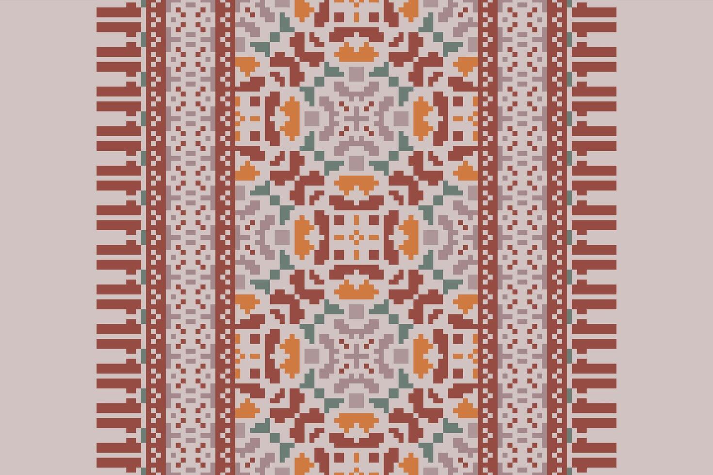 Kurti Pattern Seamless Bandana print silk Motif embroidery, Pixel Ikat embroidery Design for Print pattern vintage flower folk navajo patchwork pattern vector