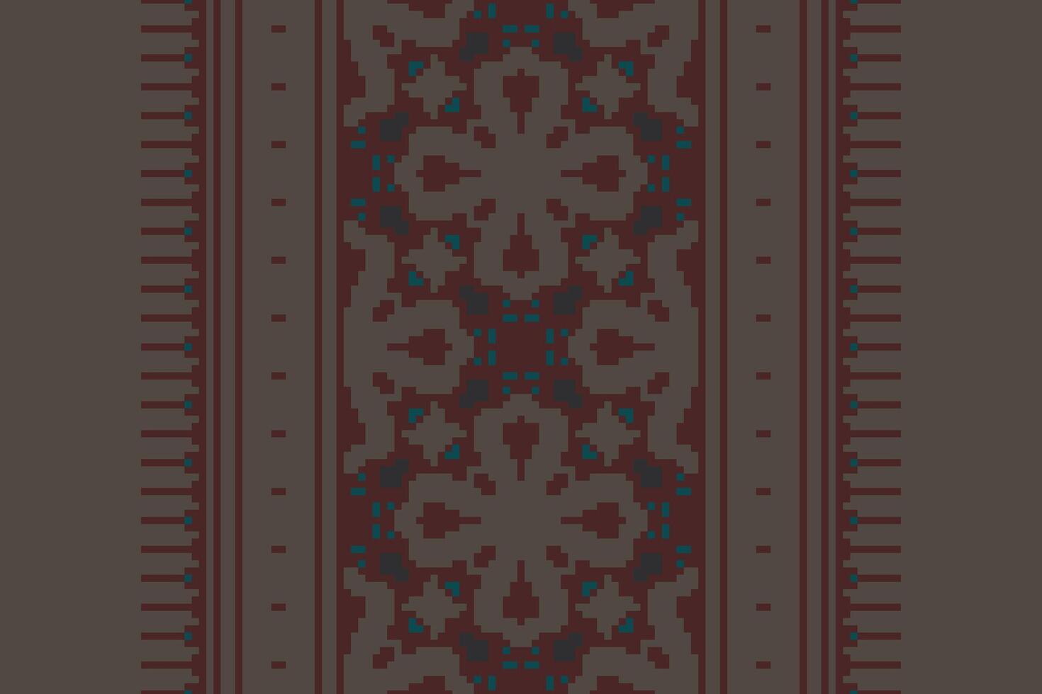 Kurti Pattern Seamless Bandana print silk Motif embroidery, Pixel Ikat embroidery Design for Print indonesian batik motif embroidery native american kurta mughal design vector