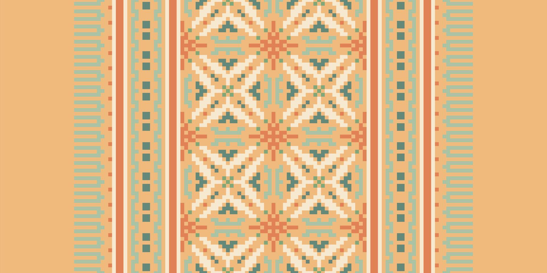 Motif folklore pattern Seamless Australian aboriginal pattern Motif embroidery, Pixel Ikat embroidery Design for Print figure tribal ink on cloth patola sari vector