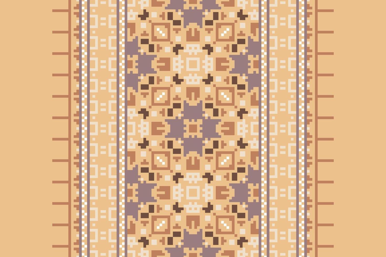 Kurti Pattern Seamless Bandana print silk Motif embroidery, Pixel Ikat embroidery Design for Print jacquard slavic pattern folklore pattern kente arabesque vector