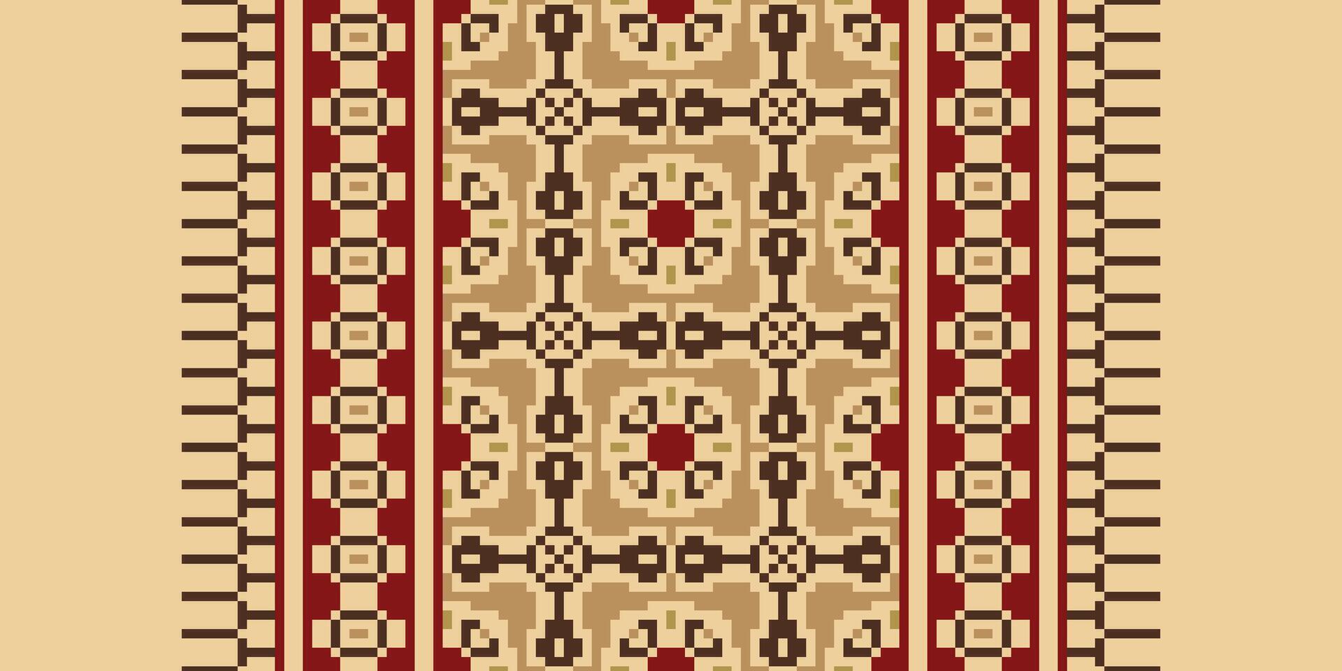 Tie dye Pattern Seamless Mughal architecture Motif embroidery, Pixel Ikat embroidery Design for Print endless arabesque cloth dupatta shawl bandana print silk kurta men vector