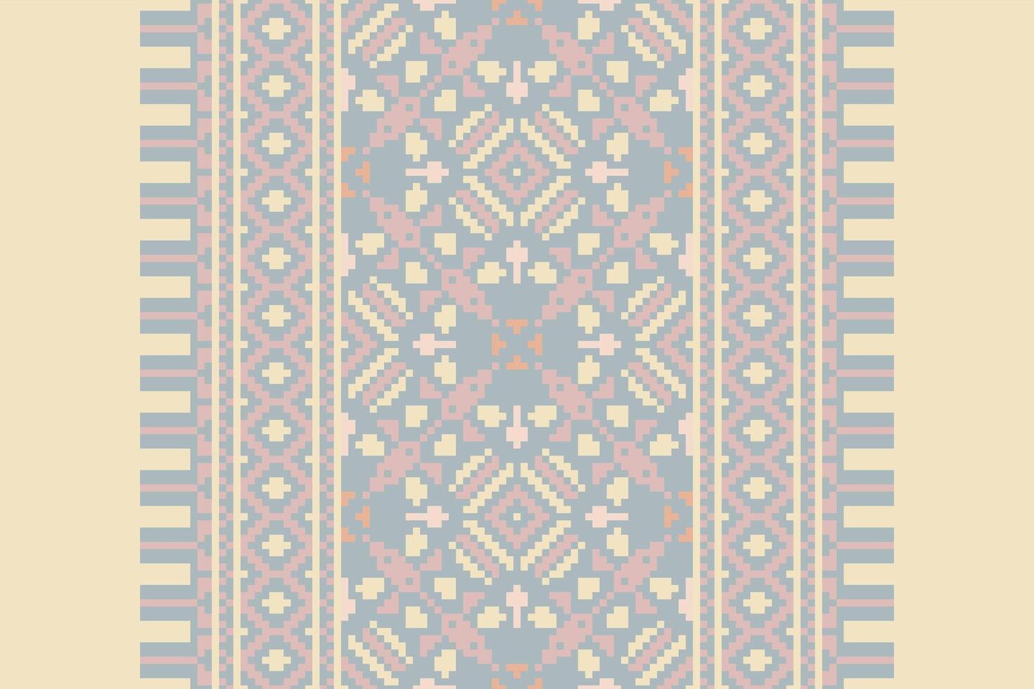 Kurti Pattern Seamless Mughal architecture Motif embroidery, Pixel Ikat embroidery Design for Print kurta pattern mughal motifs tapestry pattern floral repeat vector