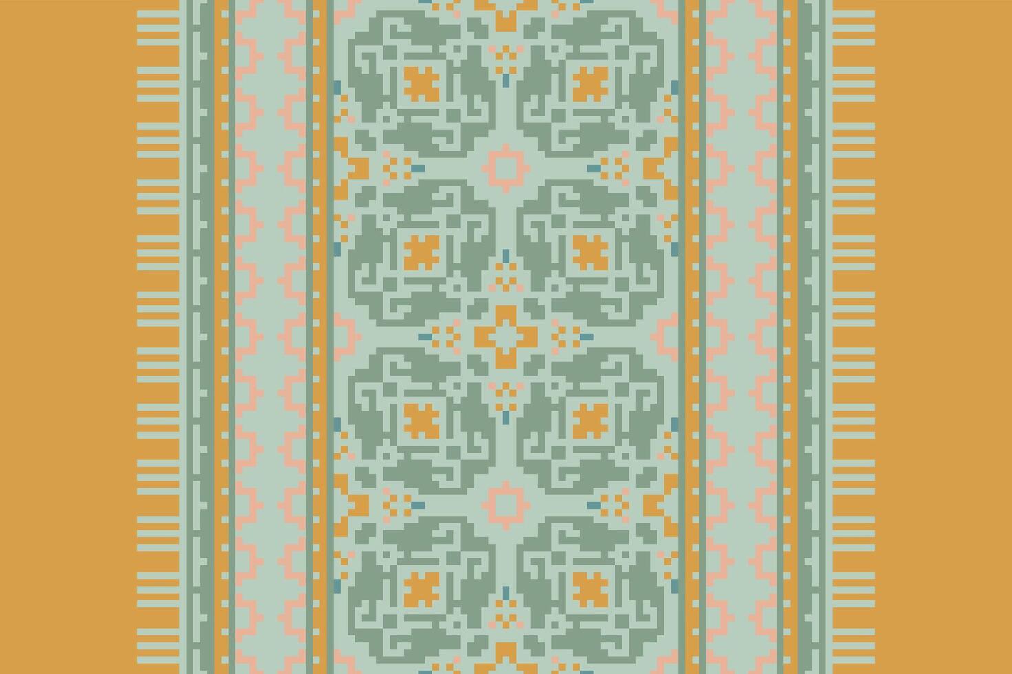 Kurti Pattern Seamless Scandinavian pattern Motif embroidery, Pixel Ikat embroidery Design for Print kurta pattern mughal motifs tapestry pattern floral repeat vector