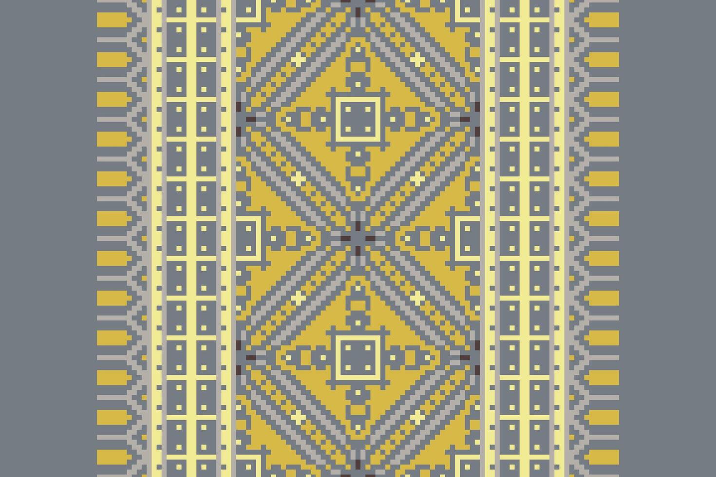Kurti Pattern Seamless Scandinavian pattern Motif embroidery, Pixel Ikat embroidery Design for Print indonesian batik motif embroidery native american kurta mughal design vector