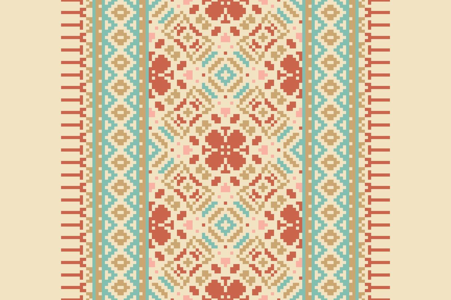 Kurti Pattern Seamless Scandinavian pattern Motif embroidery, Pixel Ikat embroidery Design for Print australian curtain pattern geometric pillow model kurti mughal flowers vector