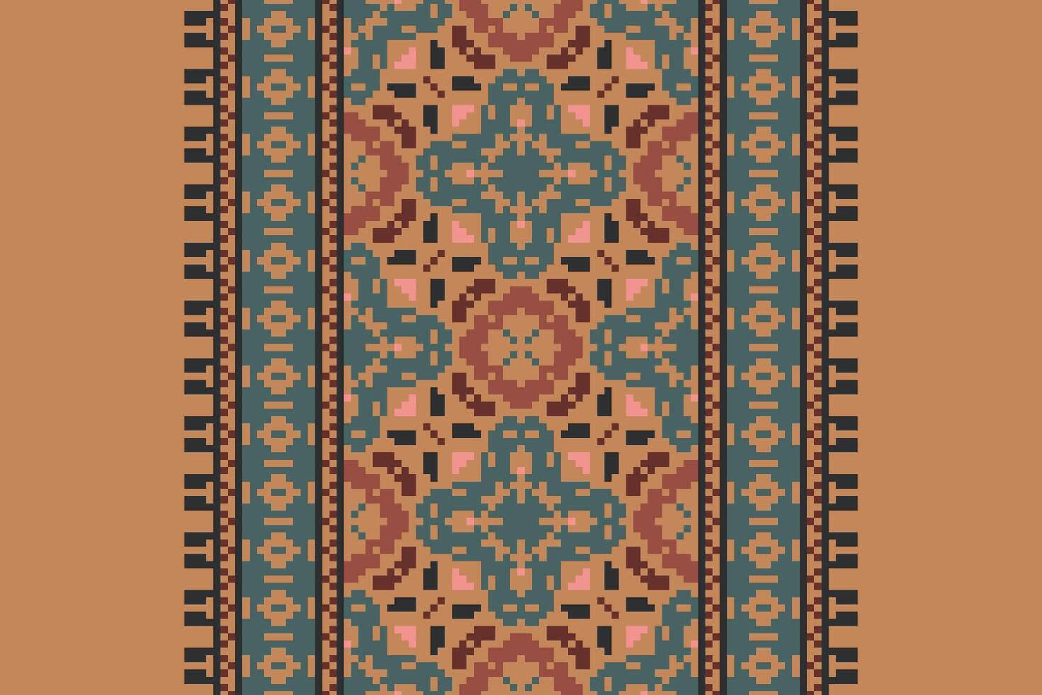 Kurti Pattern Seamless Scandinavian pattern Motif embroidery, Pixel Ikat embroidery Design for Print border embroidery ancient egypt vector