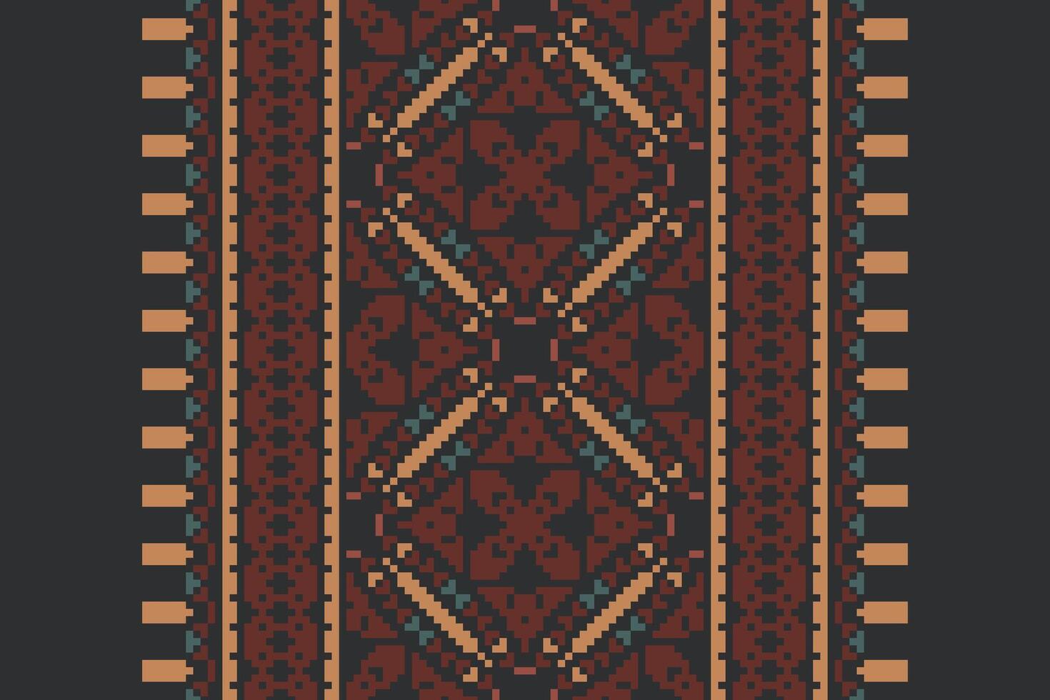 Ghagra Pattern Seamless Native American, Motif embroidery, Pixel Ikat embroidery Design for Print endless arabesque cloth dupatta shawl bandana print silk kurta men vector