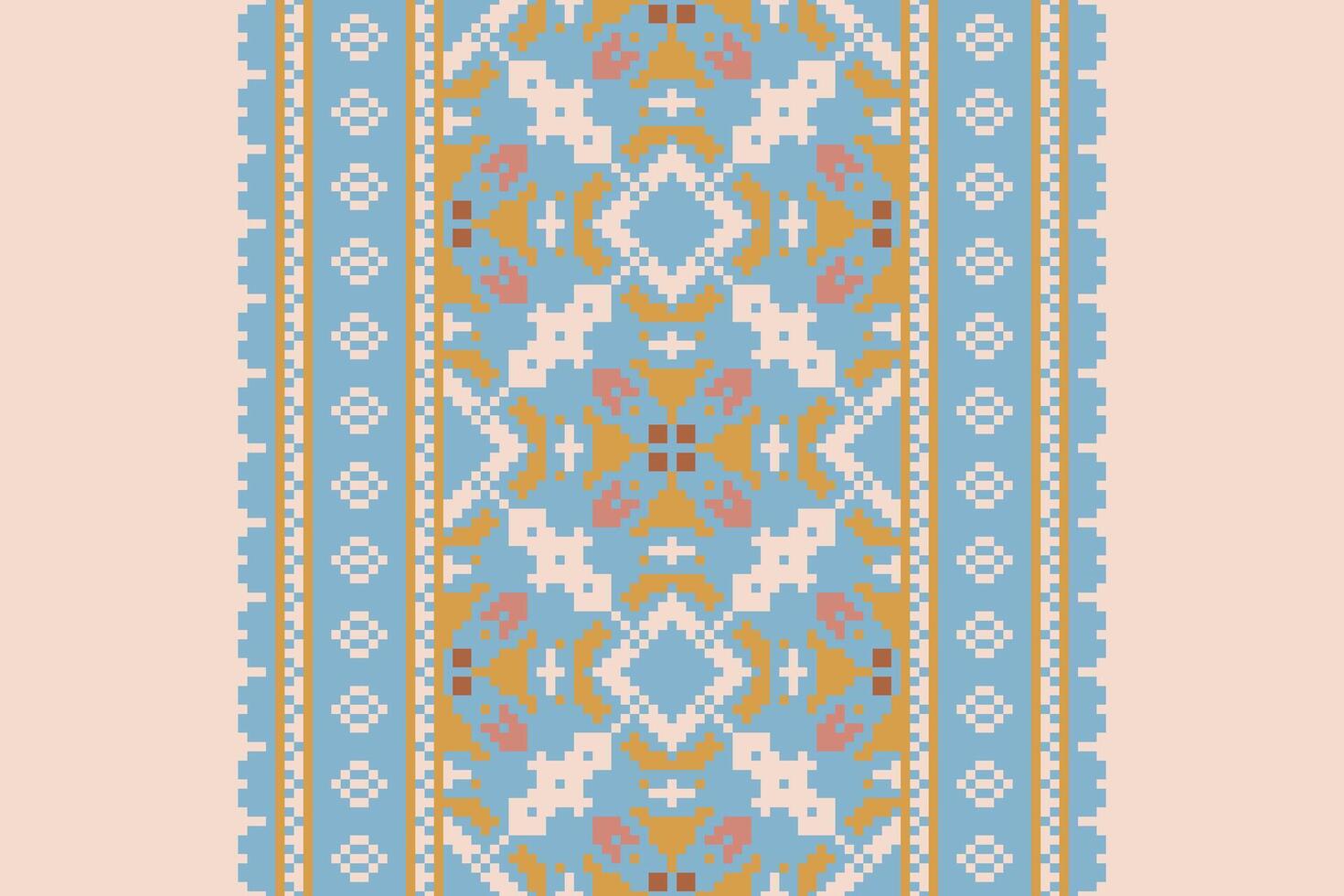Ghagra Pattern Seamless Native American, Motif embroidery, Pixel Ikat embroidery Design for Print indigenous art aboriginal art pattern floral kurti mughal border vector