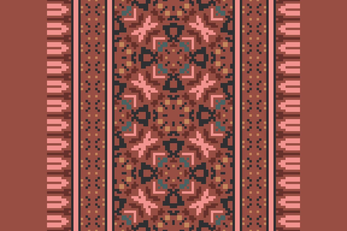 Kurti Pattern Seamless Scandinavian pattern Motif embroidery, Pixel Ikat embroidery Design for Print scandinavian pattern saree ethnic nativity gypsy pattern vector