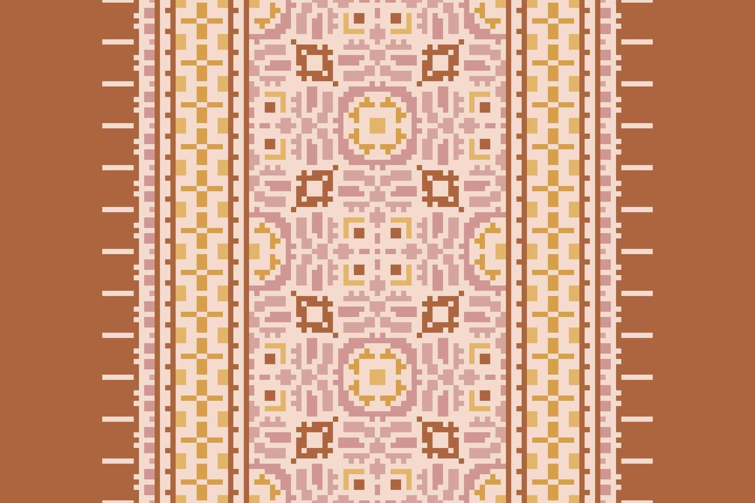 Ghagra Pattern Seamless Native American, Motif embroidery, Pixel Ikat embroidery Design for Print tapestry floral kimono repeat pattern lacing spanish motif vector