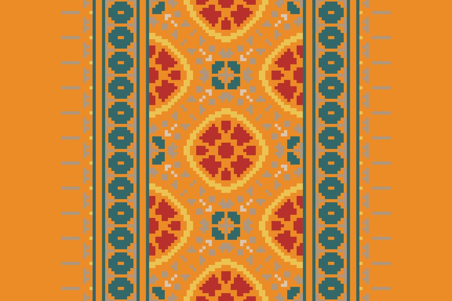 Ghagra Pattern Seamless Native American, Motif embroidery, Pixel Ikat embroidery Design for Print egyptian pattern tibetan mandala bandanna vector