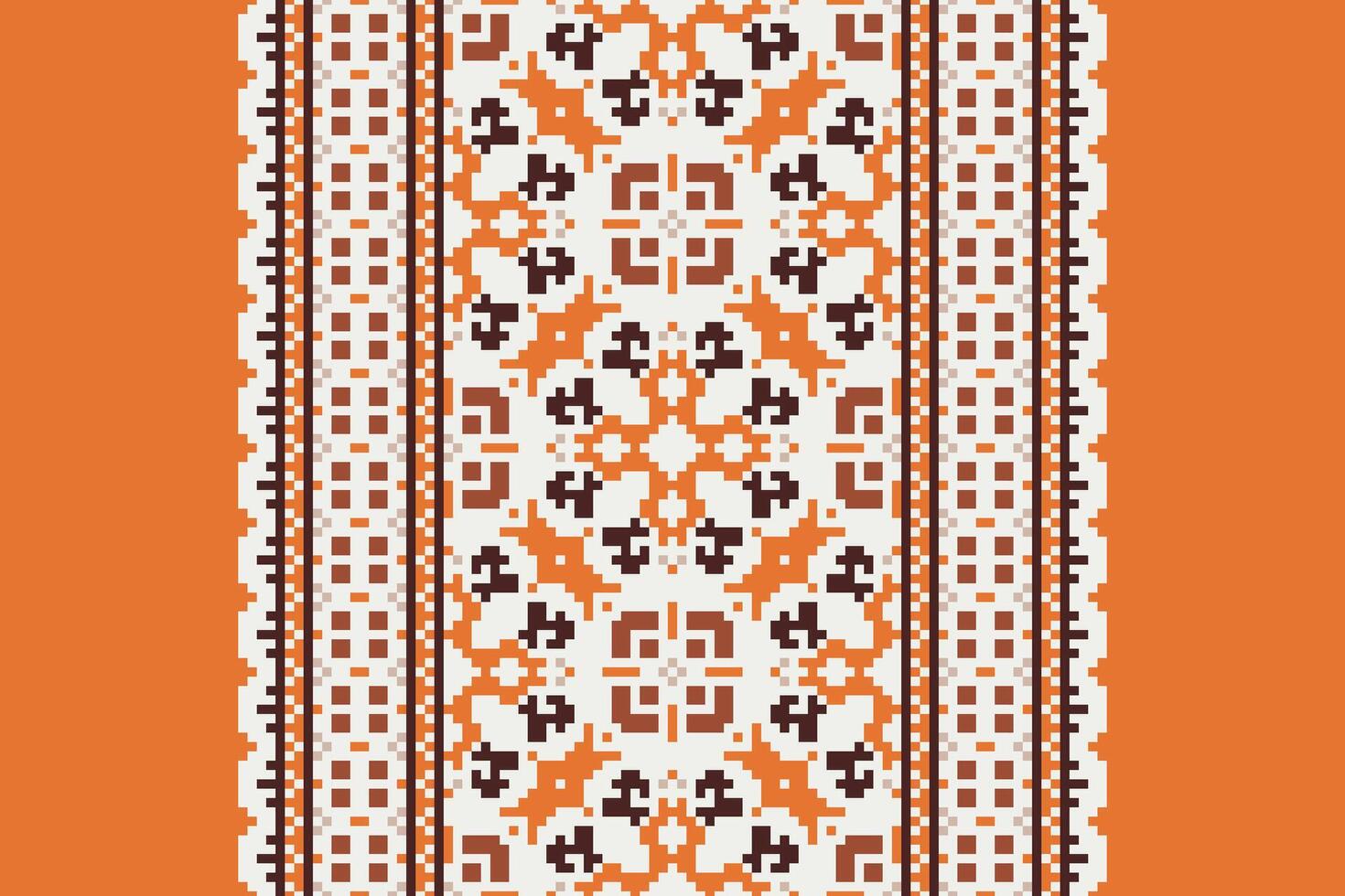 Ghagra Pattern Seamless Mughal architecture Motif embroidery, Pixel Ikat embroidery Design for Print scandinavian pattern saree ethnic nativity gypsy pattern vector