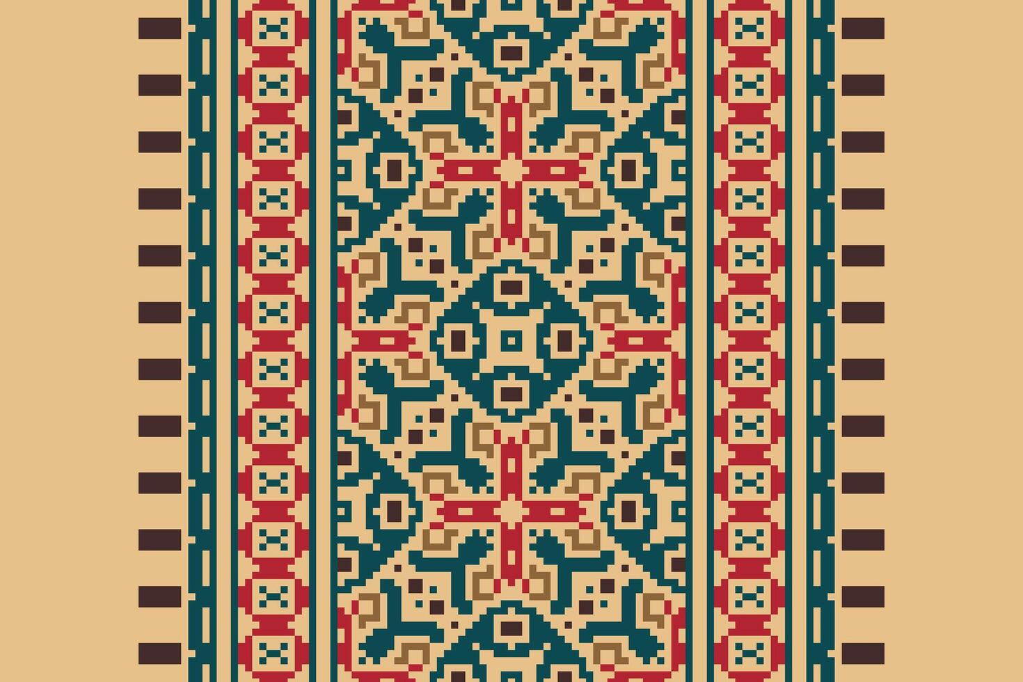 Ghagra Pattern Seamless Scandinavian pattern Motif embroidery, Pixel Ikat embroidery Design for Print scarf hijab pattern kerchief Pixel Ikat Silk kurti model mughal patterns vector