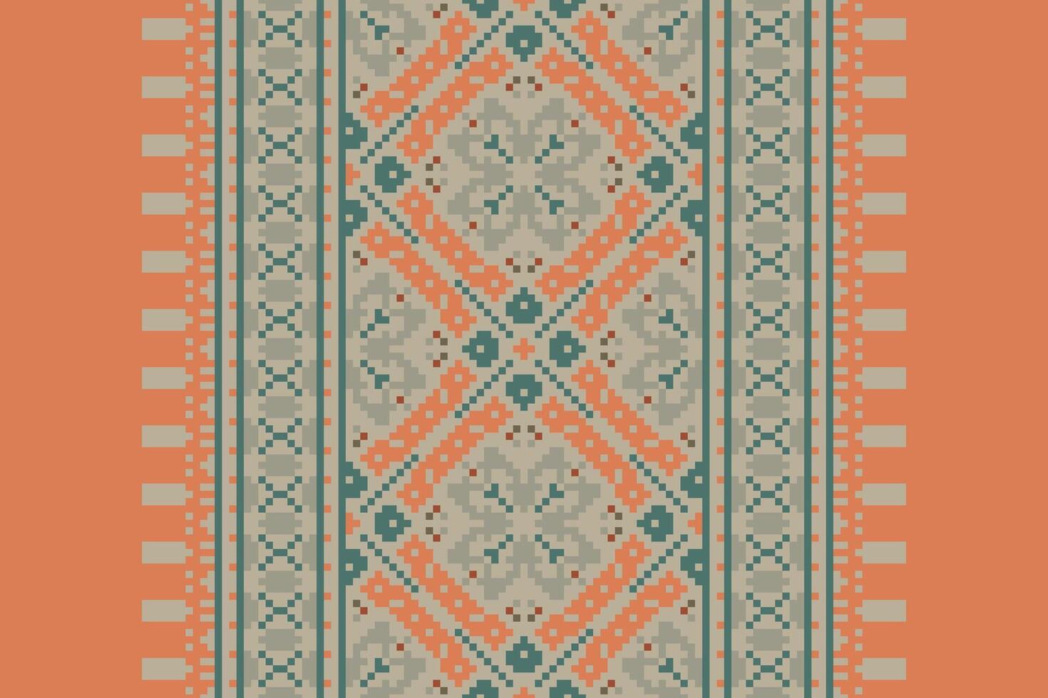 Ghagra Pattern Seamless Scandinavian pattern Motif embroidery, Pixel Ikat embroidery Design for Print egyptian pattern tibetan mandala bandanna vector