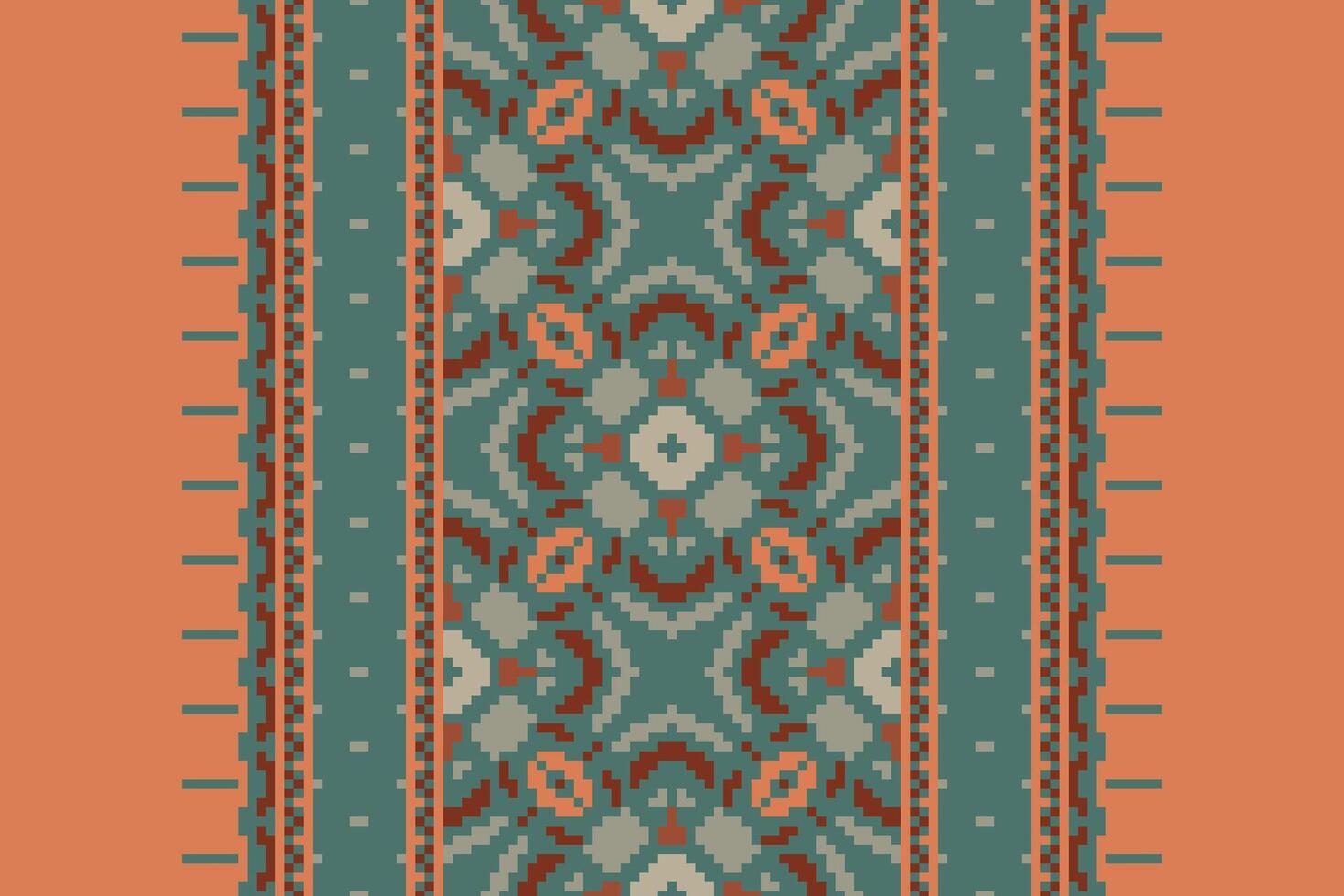 Ghagra Pattern Seamless Scandinavian pattern Motif embroidery, Pixel Ikat embroidery Design for Print figure tribal ink on cloth patola sari vector