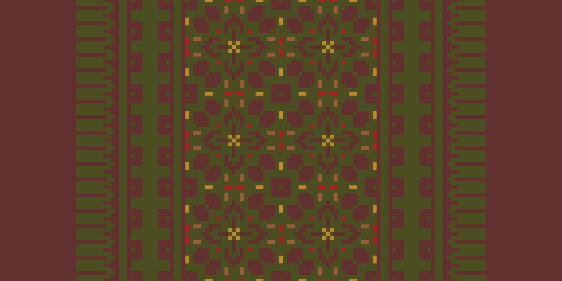 Tie dye Pattern Seamless Mughal architecture Motif embroidery, Pixel Ikat embroidery Design for Print egyptian pattern tibetan mandala bandanna vector