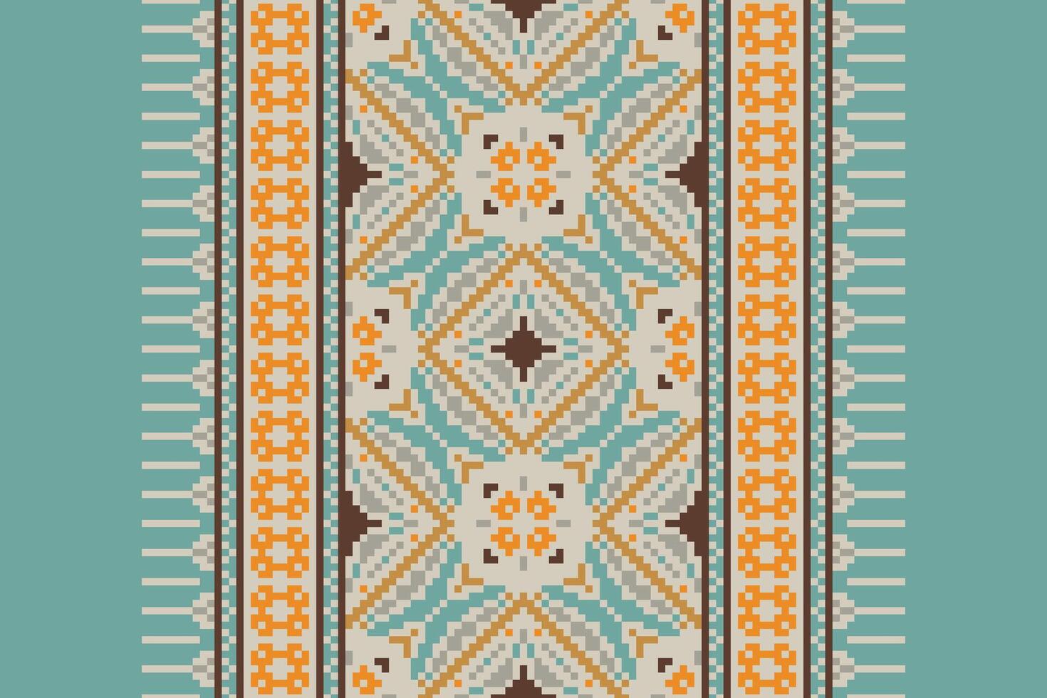 Motif folklore pattern Seamless Bandana print silk Motif embroidery, Pixel Ikat embroidery Design for Print australian curtain pattern geometric pillow model kurti mughal flowers vector