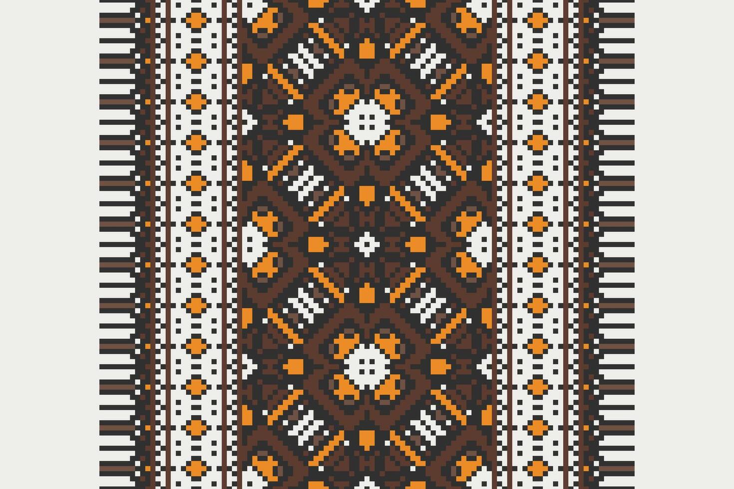 Motif folklore pattern Seamless Native American, Motif embroidery, Pixel Ikat embroidery Design for Print scandinavian pattern saree ethnic nativity gypsy pattern vector