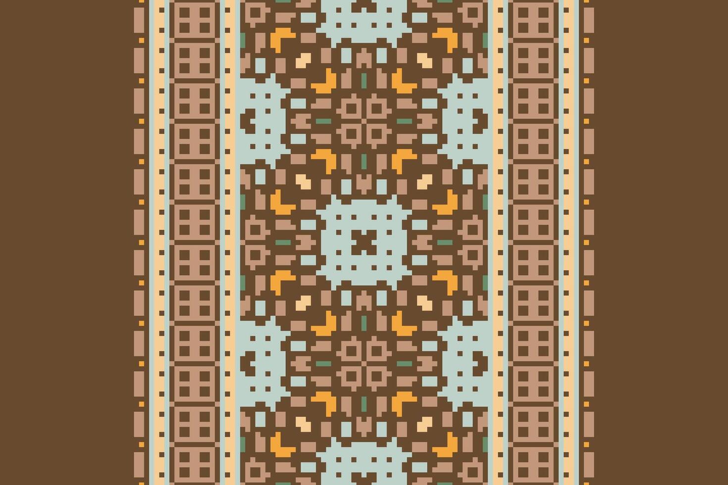 Motif folklore pattern Seamless Bandana print silk Motif embroidery, Pixel Ikat embroidery Design for Print border embroidery ancient egypt vector