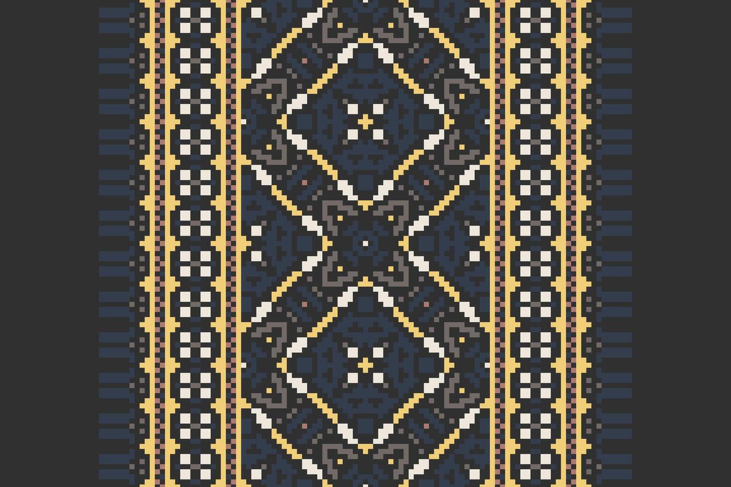 Motif folklore pattern Seamless Bandana print silk Motif embroidery, Pixel Ikat embroidery Design for Print scandinavian pattern saree ethnic nativity gypsy pattern vector