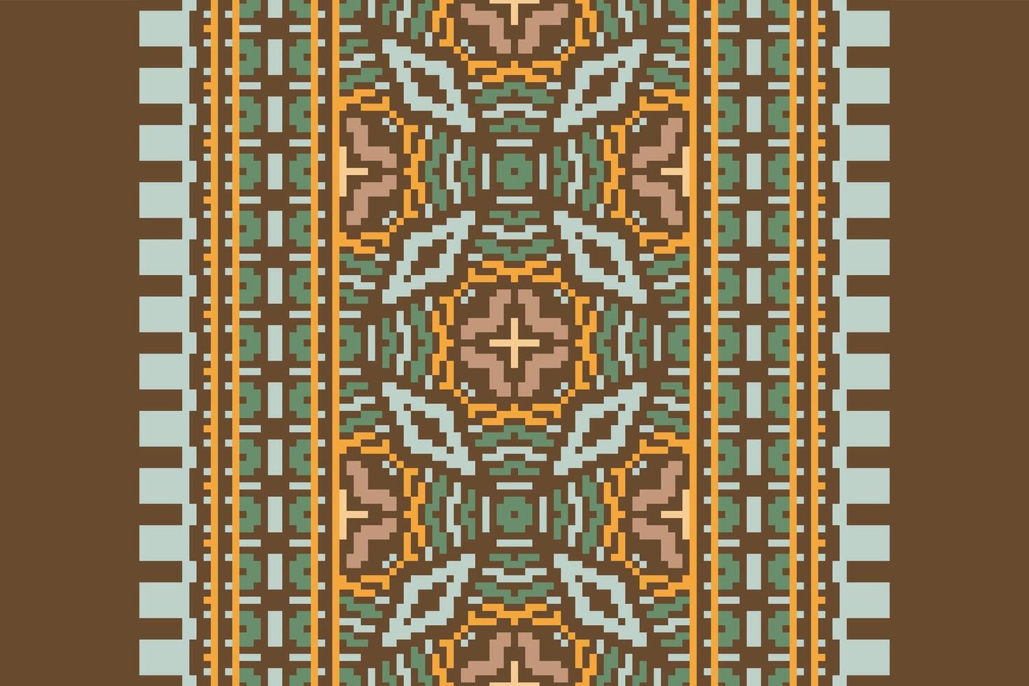 Motif folklore pattern Seamless Bandana print silk Motif embroidery, Pixel Ikat embroidery Design for Print figure tribal ink on cloth patola sari vector