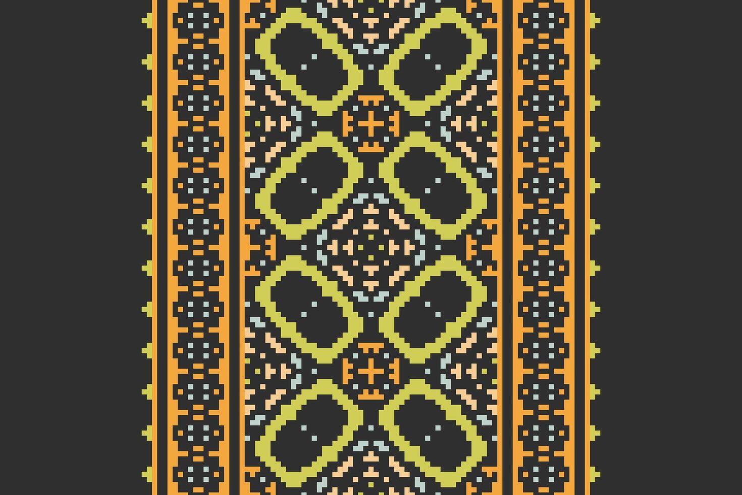 Motif folklore pattern Seamless Bandana print silk Motif embroidery, Pixel Ikat embroidery Design for Print tapestry floral kimono repeat pattern lacing spanish motif vector