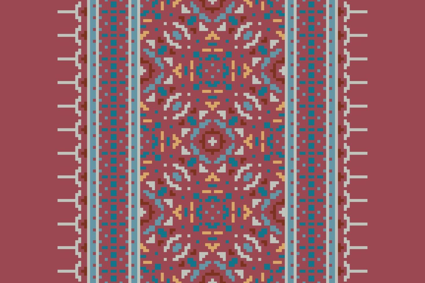 Motif folklore pattern Seamless Mughal architecture Motif embroidery, Pixel Ikat embroidery Design for Print lace pattern seamless pattern vintage shibori jacquard seamless vector
