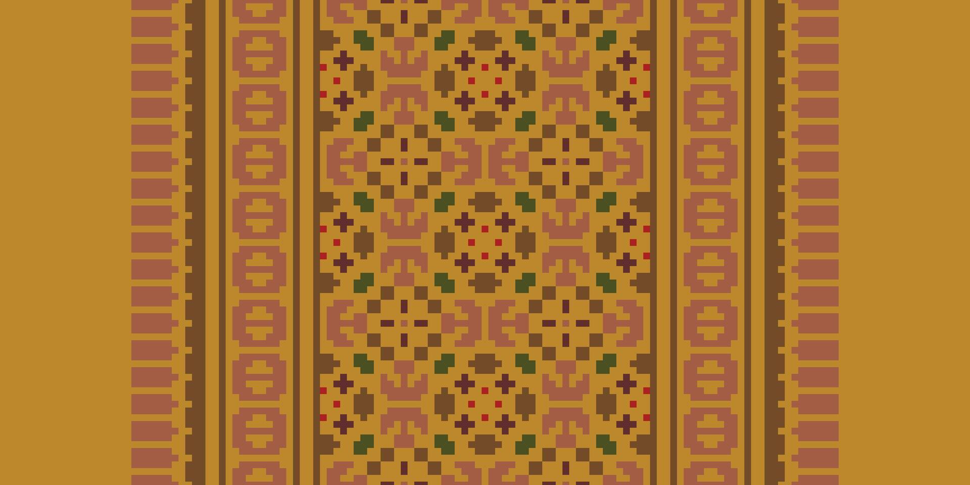 Motif folklore pattern Seamless Australian aboriginal pattern Motif embroidery, Pixel Ikat embroidery Design for Print egyptian pattern tibetan mandala bandanna vector
