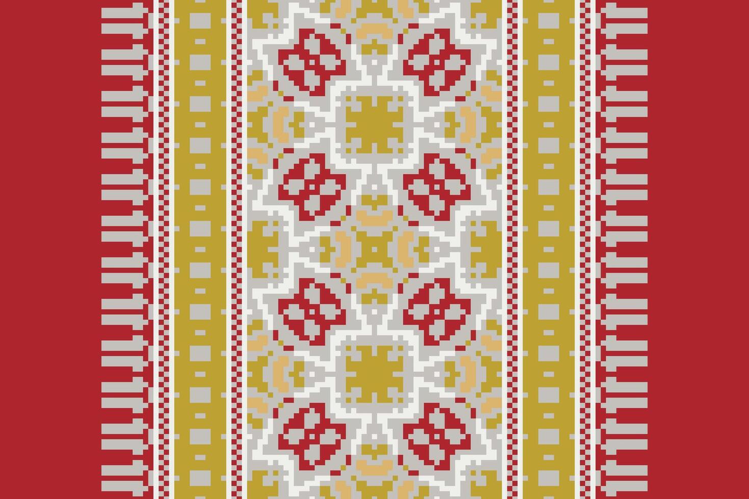 Motif folklore pattern Seamless Scandinavian pattern Motif embroidery, Pixel Ikat embroidery Design for Print scandinavian pattern saree ethnic nativity gypsy pattern vector