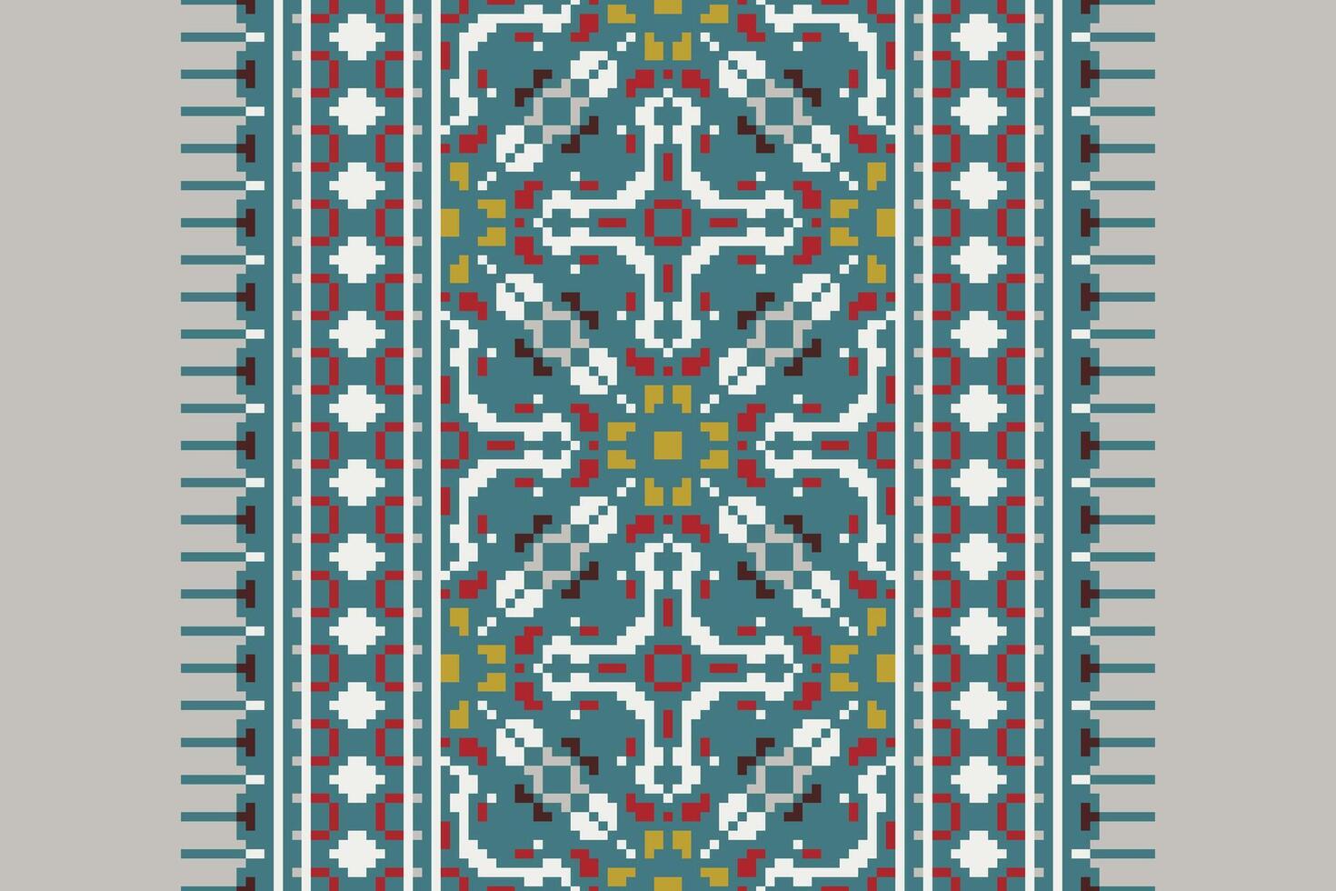 Motif folklore pattern Seamless Scandinavian pattern Motif embroidery, Pixel Ikat embroidery Design for Print kurta pattern mughal motifs tapestry pattern floral repeat vector