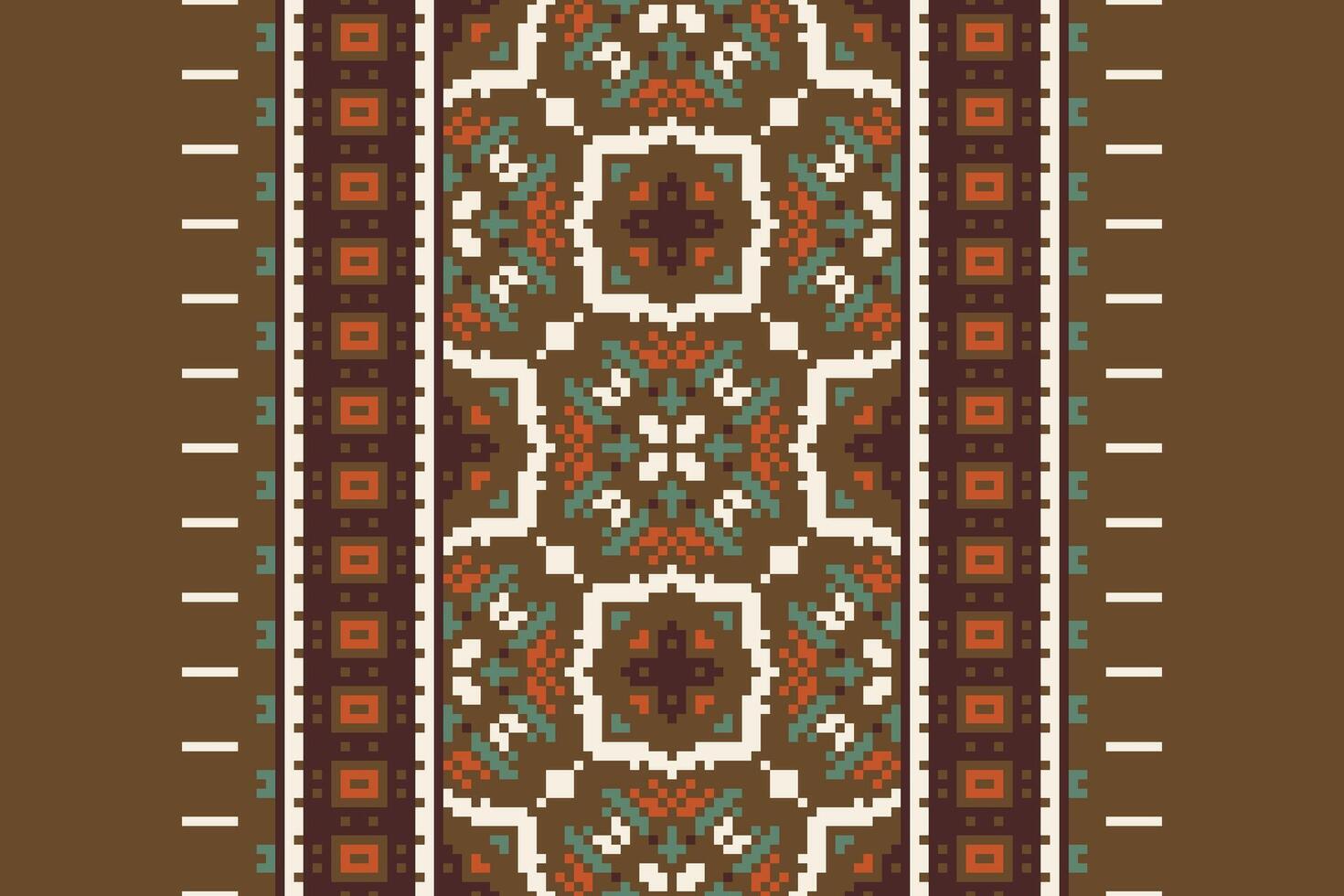 Silk fabric Patola sari Pattern Seamless Native American, Motif embroidery, Pixel Ikat embroidery Design for Print vyshyvanka placemat quilt sarong sarong beach kurtis Indian motifs vector