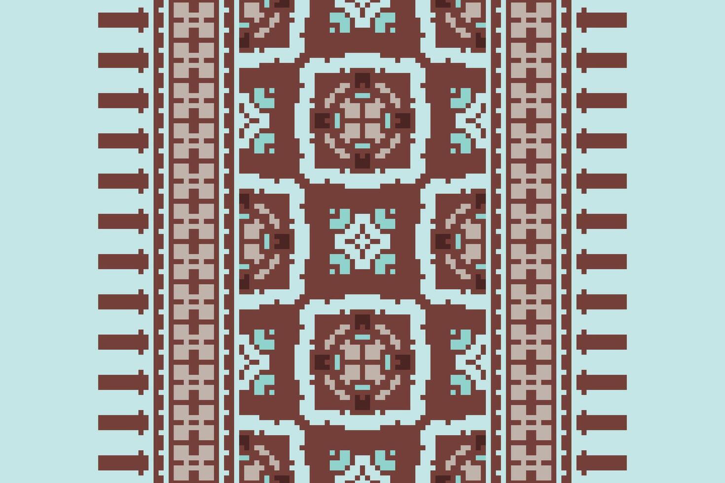 Silk fabric Patola sari Pattern Seamless Native American, Motif embroidery, Pixel Ikat embroidery Design for Print figure tribal ink on cloth patola sari vector