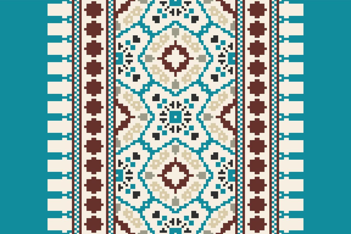 Silk fabric Patola sari Pattern Seamless Native American, Motif embroidery, Pixel Ikat embroidery Design for Print lace pattern turkish ceramic ancient egypt art jacquard pattern vector