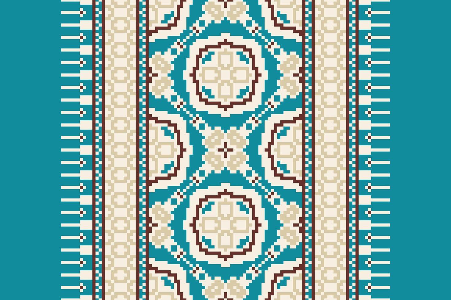 Silk fabric Patola sari Pattern Seamless Native American, Motif embroidery, Pixel Ikat embroidery Design for Print tapestry floral kimono repeat pattern lacing spanish motif vector