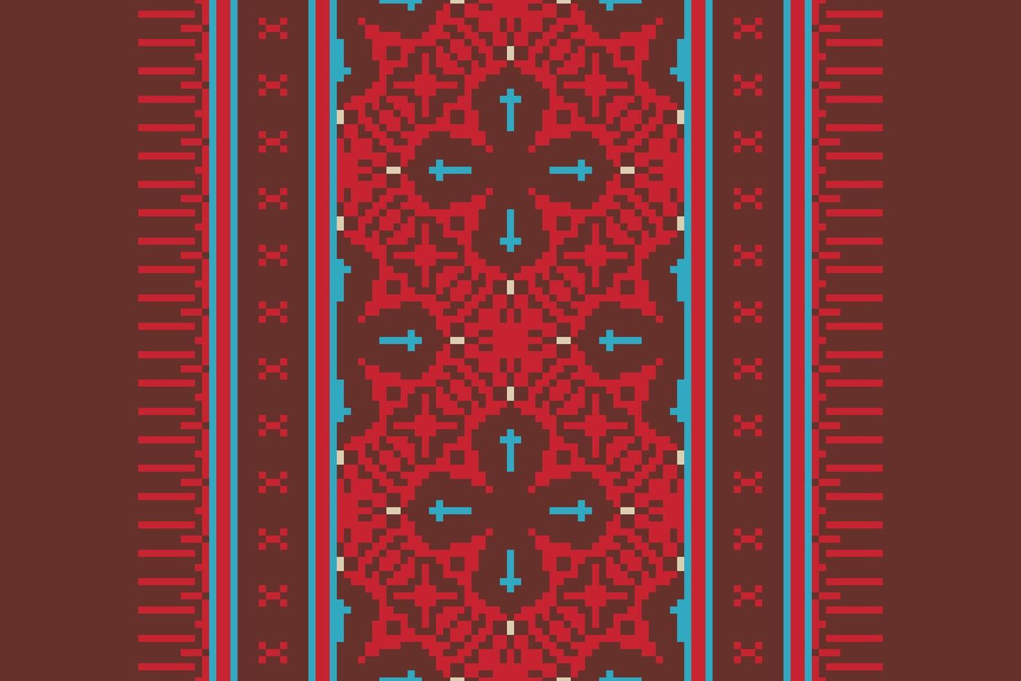 Silk fabric Patola sari Pattern Seamless Native American, Motif embroidery, Pixel Ikat embroidery Design for Print indigenous art aboriginal art pattern floral kurti mughal border vector
