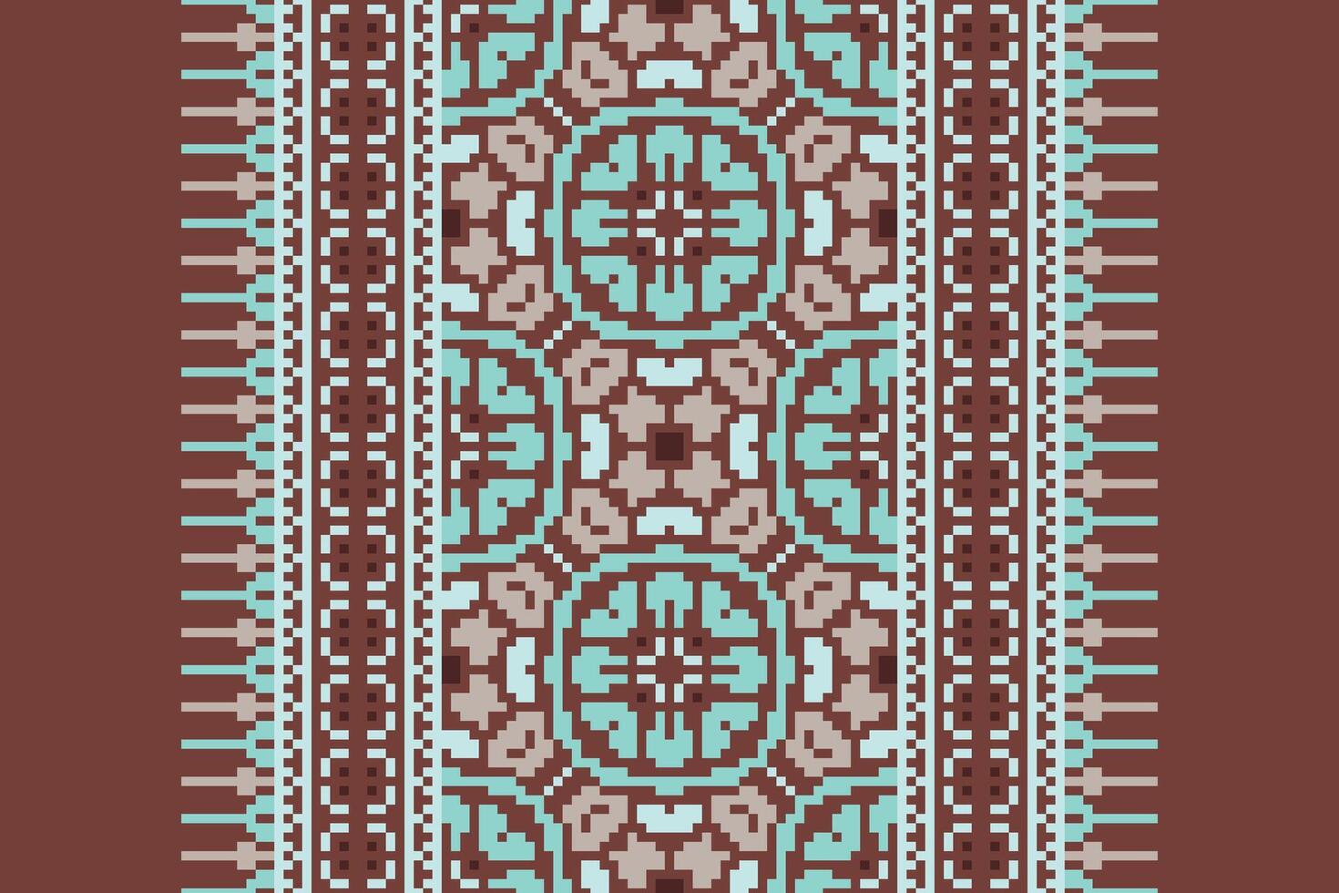 Silk fabric Patola sari Pattern Seamless Native American, Motif embroidery, Pixel Ikat embroidery Design for Print border embroidery ancient egypt vector