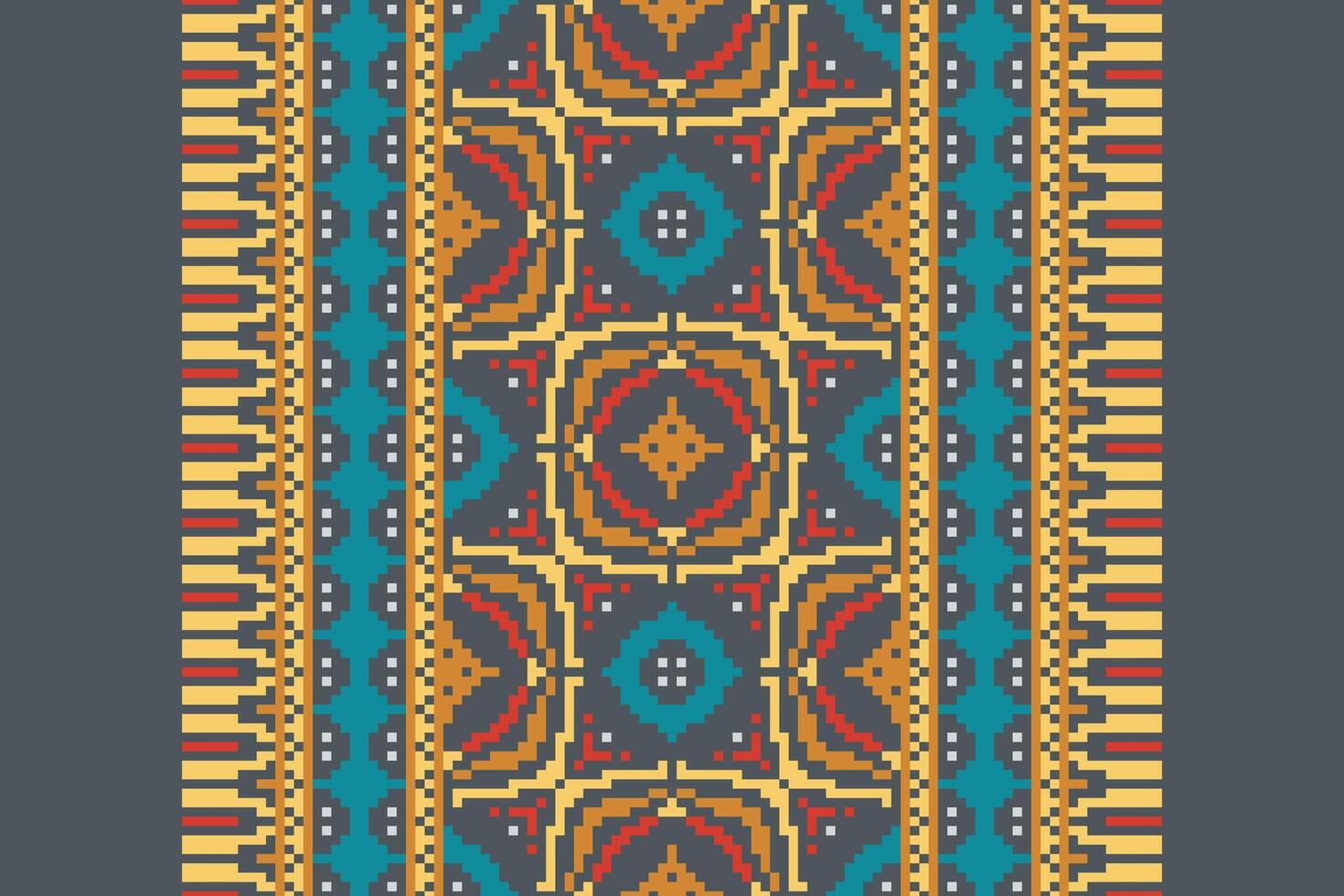 Silk fabric Patola sari Pattern Seamless Australian aboriginal pattern Motif embroidery, Pixel Ikat embroidery Design for Print border embroidery ancient egypt vector