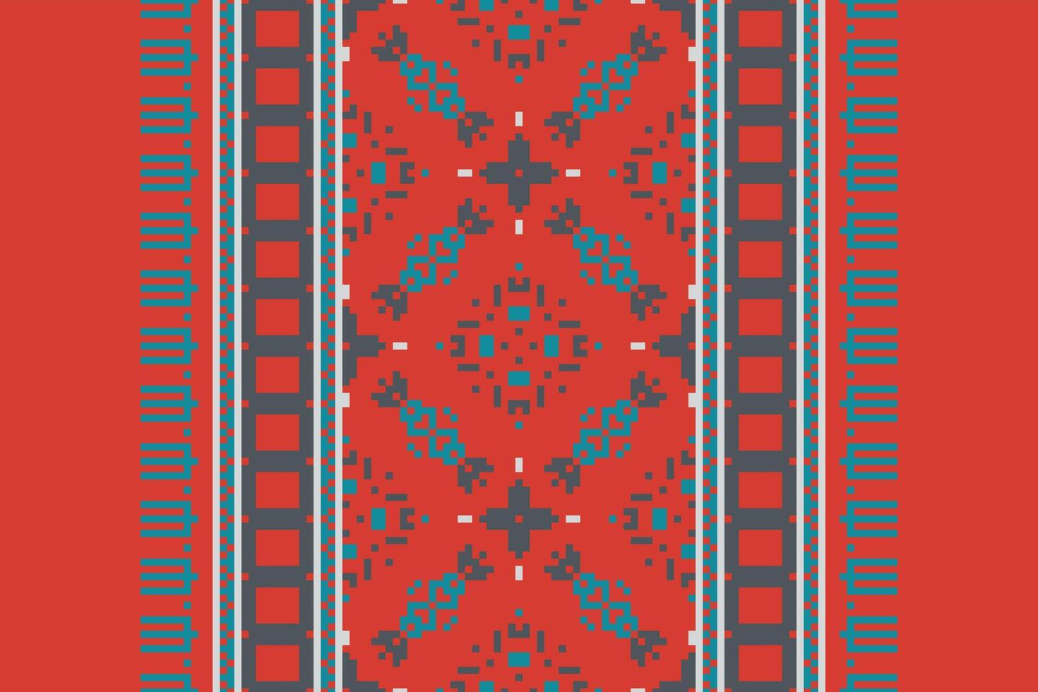 Silk fabric Patola sari Pattern Seamless Mughal architecture Motif embroidery, Pixel Ikat embroidery Design for Print endless arabesque cloth dupatta shawl bandana print silk kurta men vector