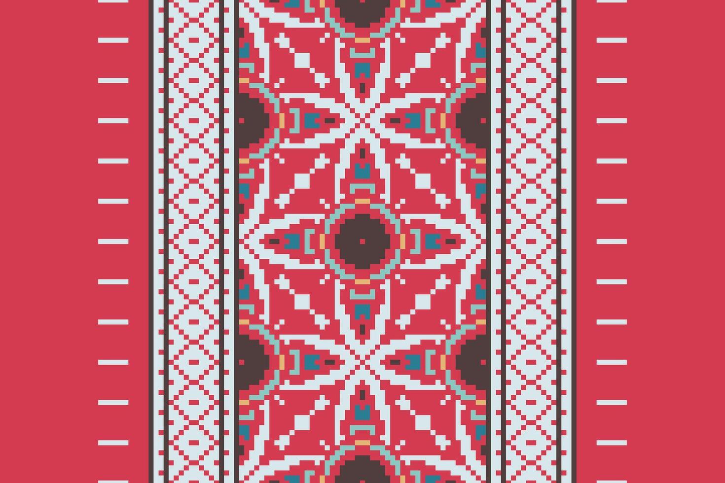 Silk fabric Patola sari Pattern Seamless Mughal architecture Motif embroidery, Pixel Ikat embroidery Design for Print lace pattern seamless pattern vintage shibori jacquard seamless vector
