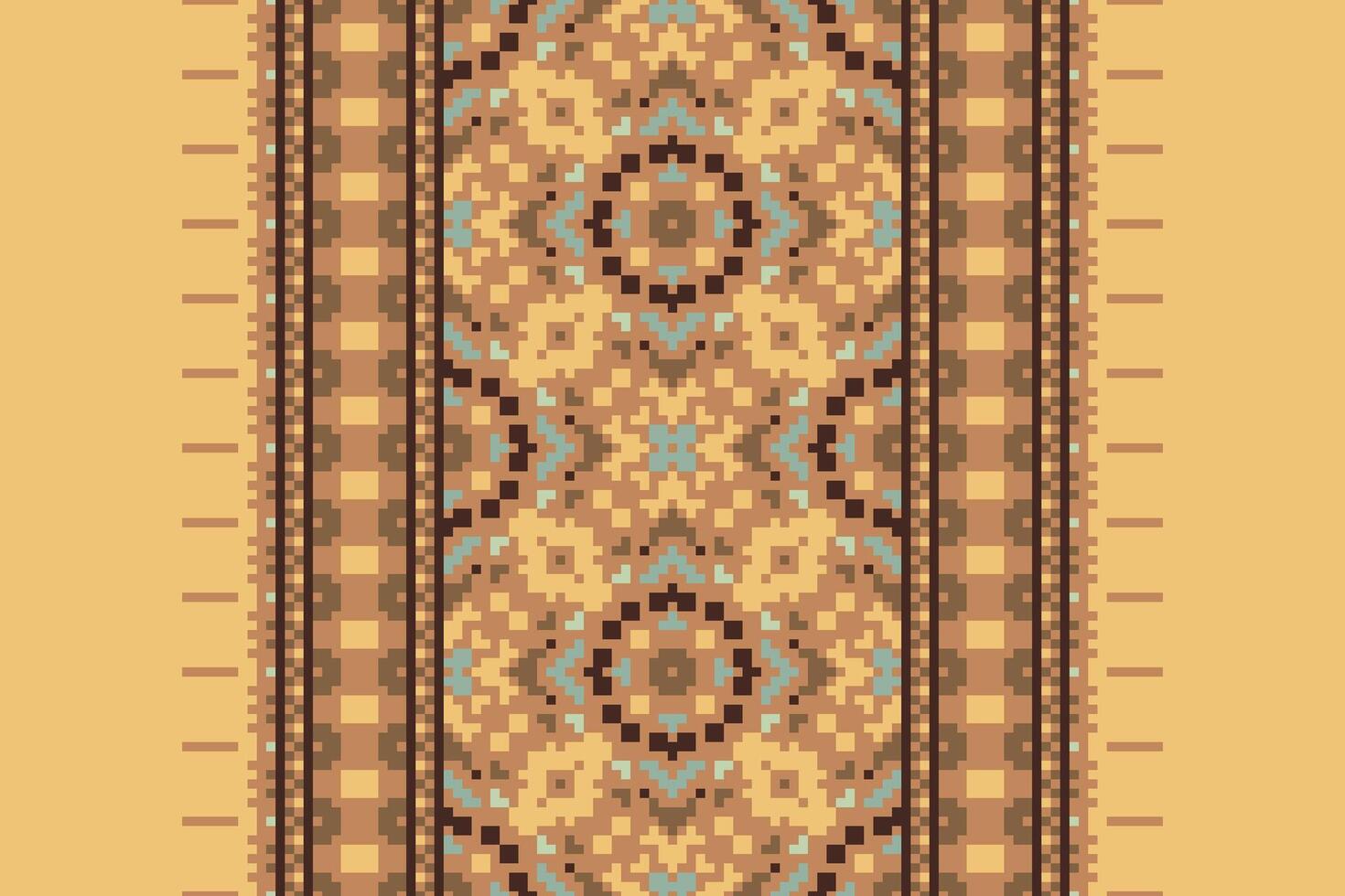 Silk fabric Patola sari Pattern Seamless Scandinavian pattern Motif embroidery, Pixel Ikat embroidery Design for Print egyptian pattern tibetan mandala bandanna vector