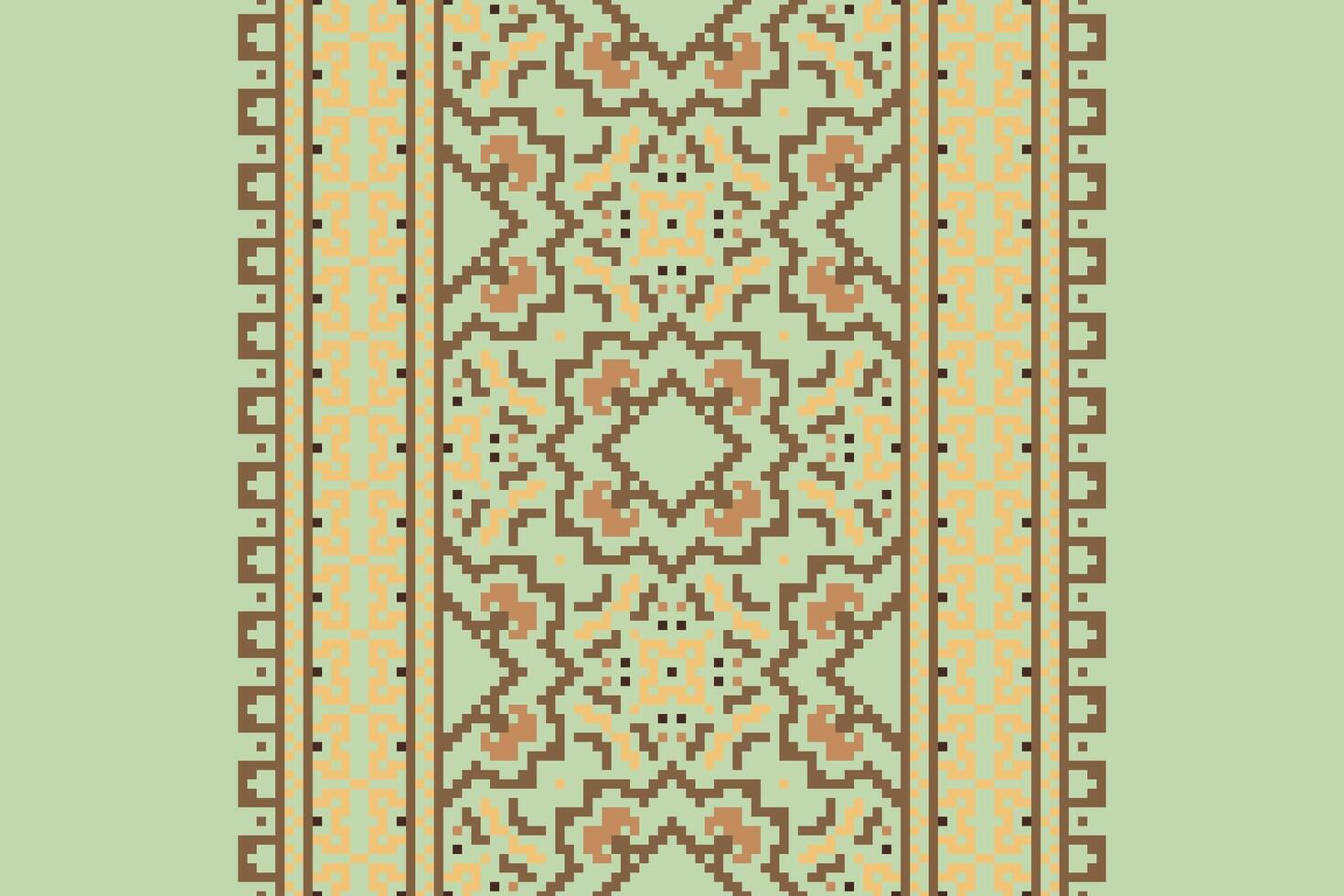 Silk fabric Patola sari Pattern Seamless Scandinavian pattern Motif embroidery, Pixel Ikat embroidery Design for Print border embroidery ancient egypt vector