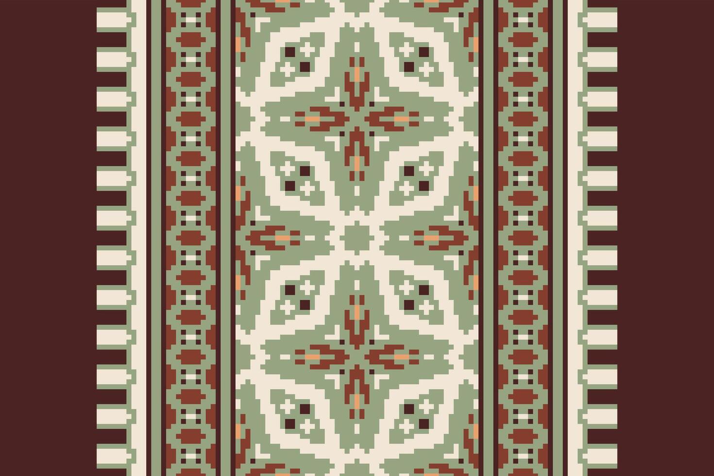 Nordic pattern Seamless Native American, Motif embroidery, Pixel Ikat embroidery Design for Print endless arabesque cloth dupatta shawl bandana print silk kurta men vector