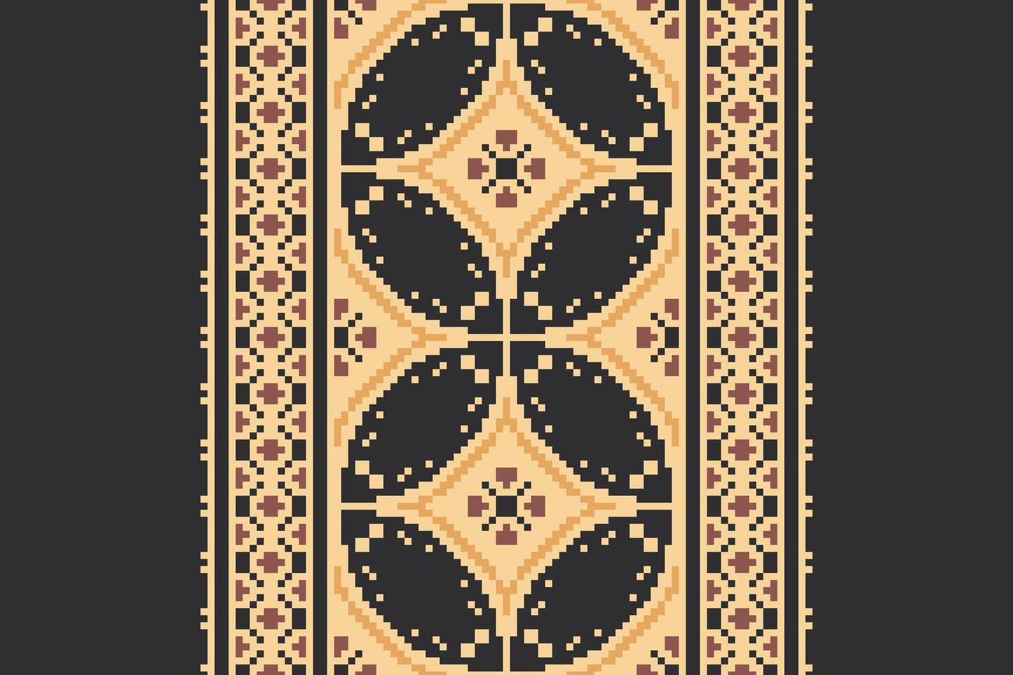 Nordic pattern Seamless Australian aboriginal pattern Motif embroidery, Pixel Ikat embroidery Design for Print Texture fabric saree sari carpet. kurta patola saree vector