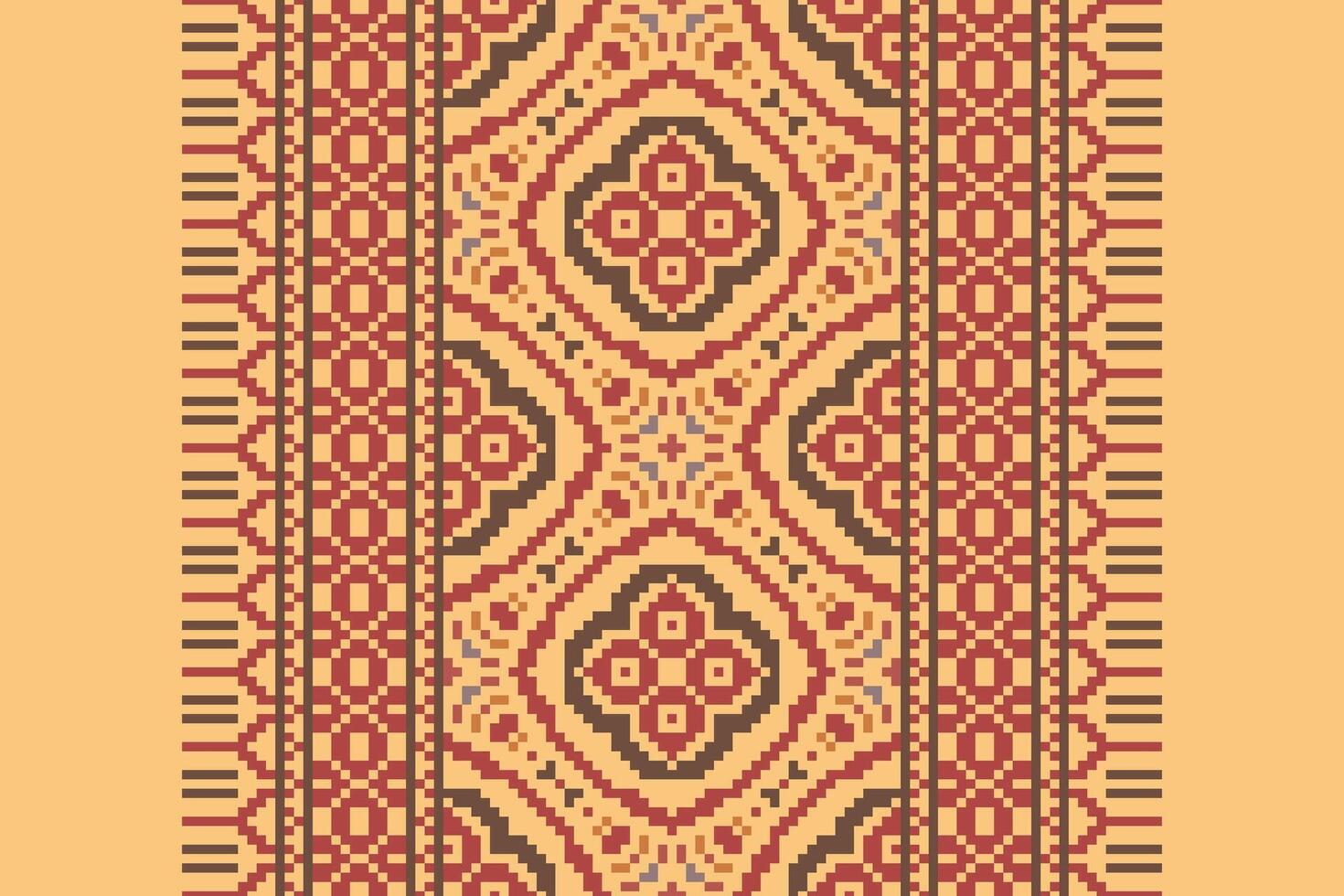 Nordic pattern Seamless Bandana print silk Motif embroidery, Pixel Ikat embroidery Design for Print kurta pattern mughal motifs tapestry pattern floral repeat vector